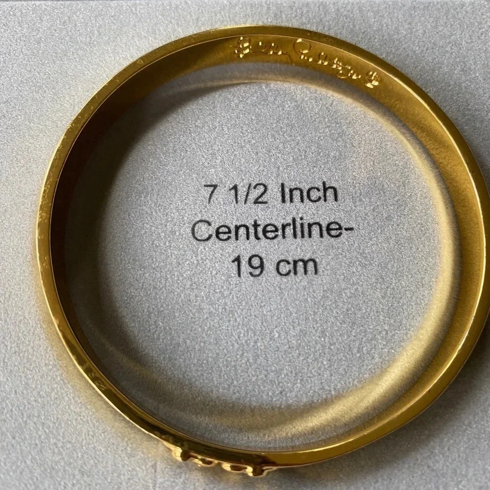 Lilly Pulitzer Gold Tone Lucky Elephant Jungle Bangle 7”